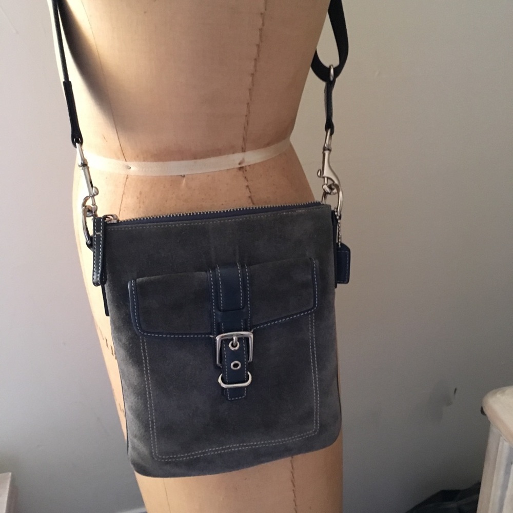 Coach Blue Suede Crossbody Purse